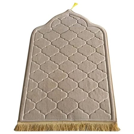 65 cm x 110 cm Ramadan Matta Mjuk Muslimsk Matta Bönematta för Ramadan Dekoration (Khaki)