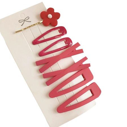 7 stk sidehårclips til kvinder piger Holdbar behagelig at have på til hverdagen Hårtilbehør Big Red