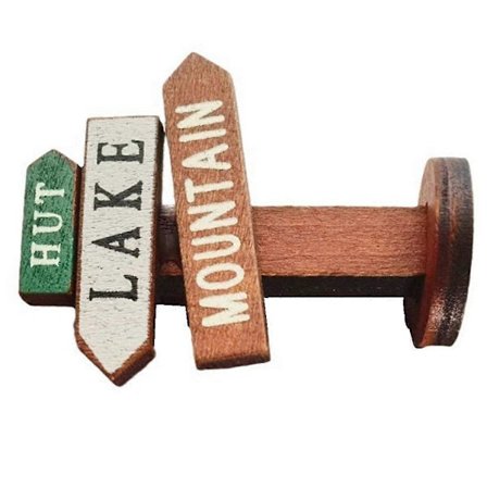 Veiskilt Håndverk, Hagedekorasjoner, Hagedekorasjoner, Mikro-Type Landskap, Miniatyrscener, Skilt Ornamenter