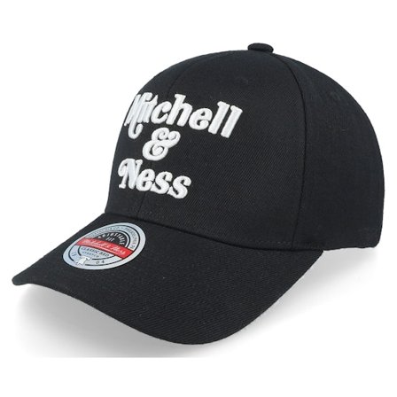 Mitchell & Ness - Svart adjustable Keps - Retro Logo Classic Red Black Adjustable @ Hatstore