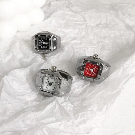 Elegant Quartz Ur Ringe ] [ Fashion Curful Runde Kvadratiske Ur Ringe