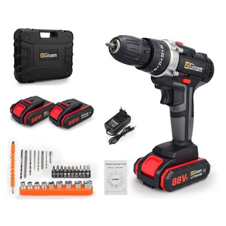 Skruvdragare borrmaskin 18V 29 tillbehör 2x1300mAh