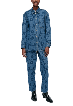 Marimekko Maridenim Vaihe Unikko Jean Shirt Tröjor Dam Blå 38