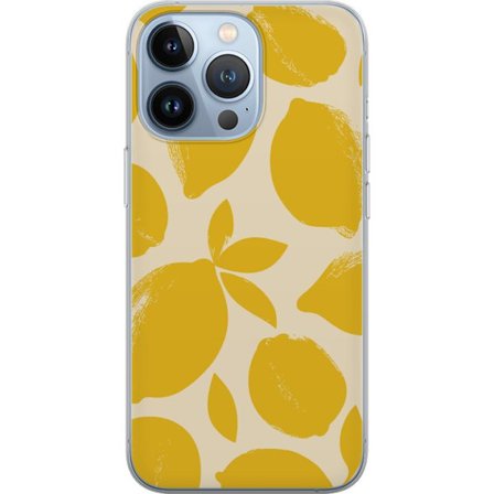 Kompatibelt Mobilskal till Apple Apple iPhone 13 Pro Citrontryck citroner gula citrusfrukt köksmönster sommar design tapet retro stil färsk inspira