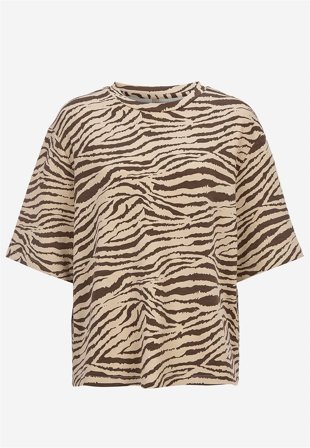 Soyaconcept - Supermjuk t-shirt med zebramönster - brun / mönstrad - för damer - M (40) - Cellbes