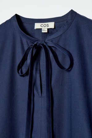 COS Gathered Tie-Detail Dress in Blue - Women