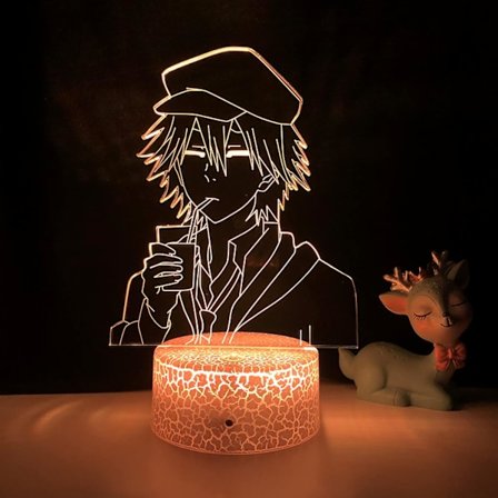 Anime Led Lys Bungo Stray Dogs Ranpo til Soveværelses Dekoration Natlys Fødselsdagsgave Rum Dekoration Bord 3D Lampe Bungo Stray Dogs