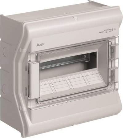 Hager VE112PN Kapsling utendørs, IP65 1 x 12 moduler, Elfordeling & strømforsyning