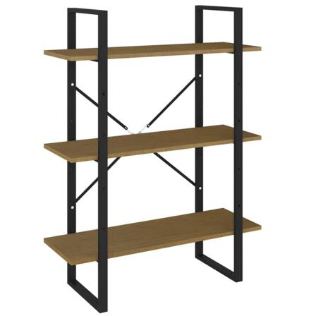 Vidaxl Bokhylla 3 Hyllplan Brun 80x30x105 Cm Massiv Furu Brun