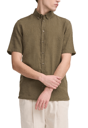 Casual Friday CFANTON 0071 SS 100% linen shirt Skjortor Herr Vit XXL