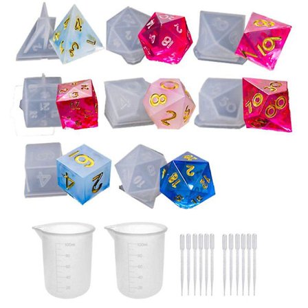 DIY Krystal Epoxy Form Terning Filet Form Multi-spec Digital Spil Høj Spejl Terning Form Silikon Form Fremstilling -ES