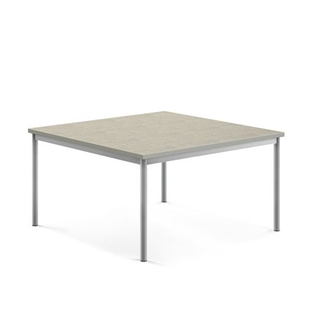 Desk SONITUS, 1200x1200x600 mm, grey linoleum, alu grey