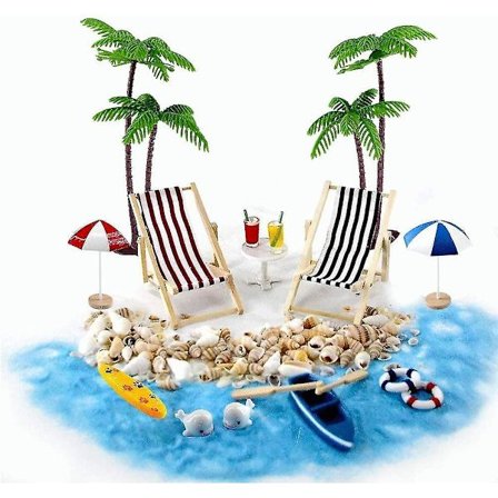 Strand Mikro-landskab Mini Dæk Stol Strand Stol Parasol Sm