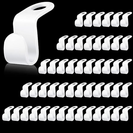 50 stycken Klädhängare Anslutningskrokar Anslutningshängare Clips Platssparande hängare kopplingar Mini Cascading Hanger Förlängningsklämmor Vit