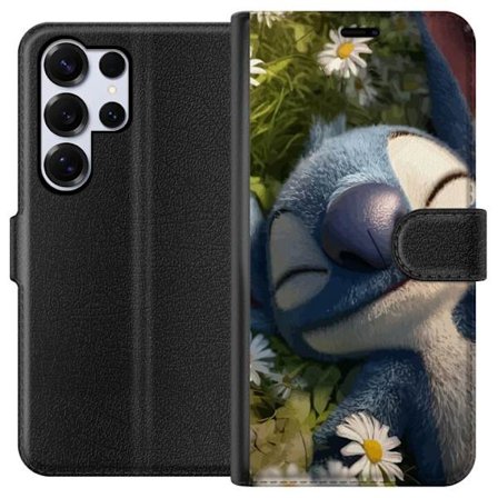 Kompatibel Tegnebogsetui til Samsung Galaxy S25 Ultra Drømmeagtig blå fantasivæsen liggende blandt prestegræs blødt lys rolig følelse af naturen og ha