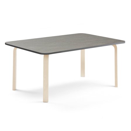 Tisch ELTON, 1800x700x590 mm, Linoleum dunkelgrau, Birke