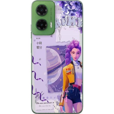 Kompatibelt Mobilskal till Motorola Motorola Moto G35 Kpop Demon Hunters Rumi Lila Planet Kosmisk Idol Stil Fantasy