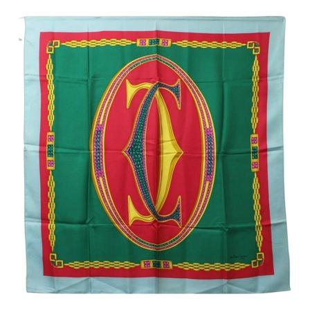 Cartier Vintage, Pre-owned Scarf Groen, Dames, Maat:ONE Size,multicolor