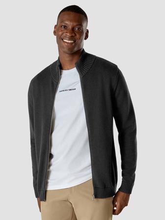 SHAPING NEW TOMORROW Heavy Knit Full Zip Man's - Black - Small