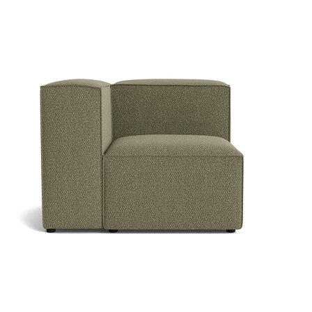 Lissabon Nordic Grøn Hjørnemodul, Venstrevendt, Kvalitetsstof, Slidstærk Sofa - 100x100x72cm - Modulær Krydsfiner Sofa