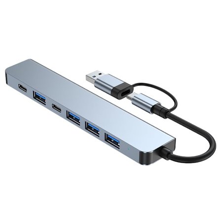 INF 2-i-1 USB-C / USB-hub 7 portar USB3.0 för Windows MacOS
