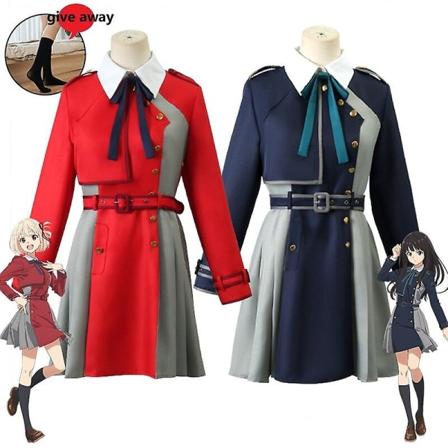 Plus Size Anime Comic Con Lycoris Recoil Cosplay Inoue Takina/nishikigi Chisato Costume Lycoris Recoil Cosplay Dress Dress for kvinner Black XXL
