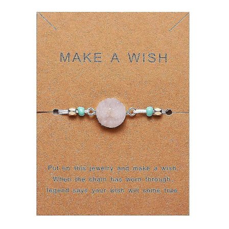 Make A Wish Armband Justerbara Natursten Armband Gåvor