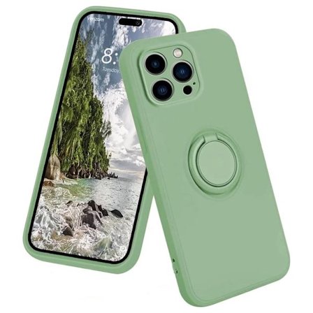 Telefontaske til iPhone 16 Silikone Ring - Grøn