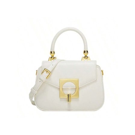 Dam Tote - Mini Läderrem Bärväska Söt Liten Clutch Axelväska - Vit