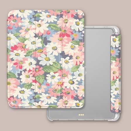 Fodral för iPad Mini 6 8.3" Liten Blommig Airbag Tri fold Pen Slot Färgad Oljemålning
