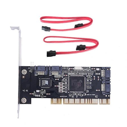 (pow yeah!) 4 Portars PCI SATA Raid Controller Internt Udvidelseskort med To Sata-kabler, til Stationær PC, Understøtter