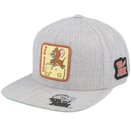 Tom & Jerry - Grau snapback Cap - Jerry Cheese Day Heather Grey Snapback @ Hatstore