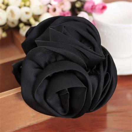 Mode Dam Chiffong Flickor Rose Flower Bow Hår Klo Clamp Jaw