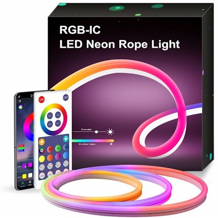 LED Neon Lysbånd 3m RGBIC Bluetooth LED Lysbånd med APP