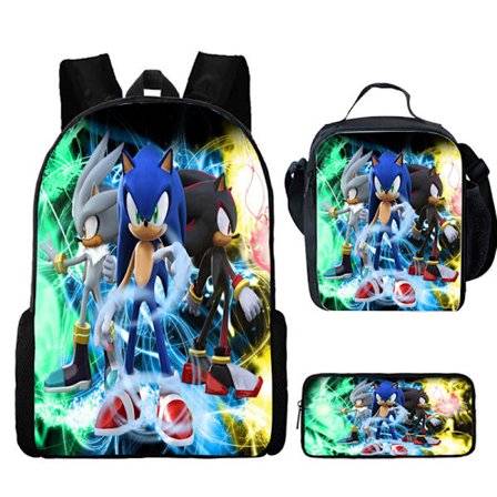 Anime Sonic Lunchväska Ryggsäck Student Pennfodral So
