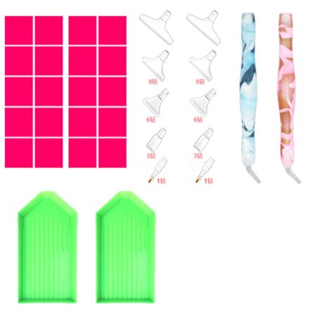 34-osainen 5D timanttimaalaus tarvike kynäsetti, DIY timanttimaalaus kynä 6 tyyliä 5D porakynä timanttimaalaus työkalut & tarvikkeet DIY:lle