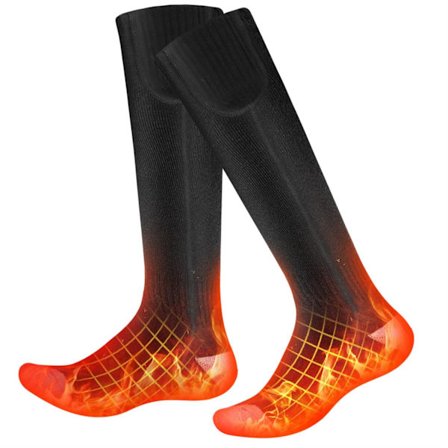 Lämmittävät sukat miehille ja naisille, 3 lämmitystasolla lämmitetyt sukat ulkoiluun, urheiluun, leirintään, ratsastukseen (musta, lämpöä 
