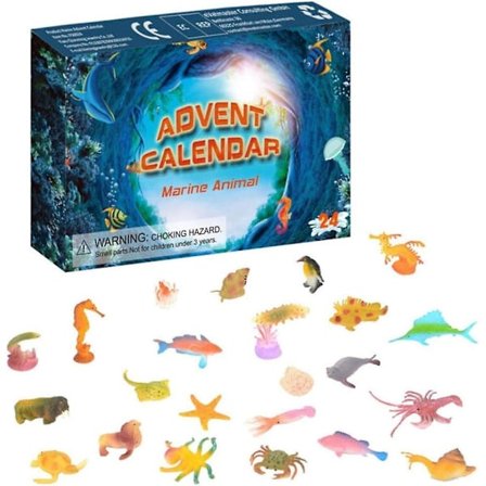 Julkalender med 24 luckor med överraskningar - Nedräkning till jul - Perfekt present till barn