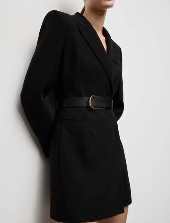 Mango Blazer-Style Dress With Belt - Black - S