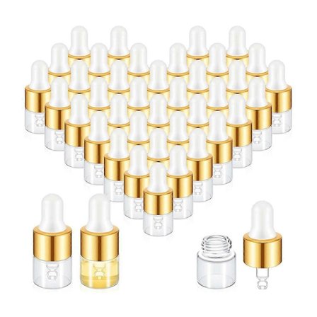 100 st Mini Glas Droppflaskor Bulk Klar Eterisk Olja Droppflaskor Små Glas Dropp Provbehållare 1 ml