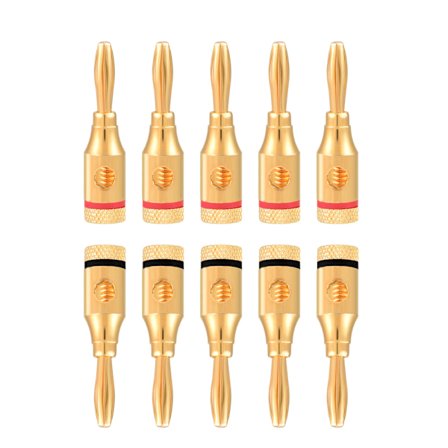 10 stk. Guldbelagte Højttaler Bananstik Wire Audio Connector Adapter