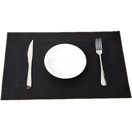 4st (svart) Tvättbara PVC bordstabletter bordstabletter, rektangulärt papper