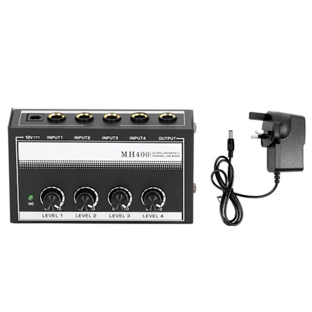 Hovedetelefonforstærker Bærbar 4 Kanals Metal Lav Støj Mono Øretelefonforstærker til Studie og Scene 100 til 240V Hvid UK Stik