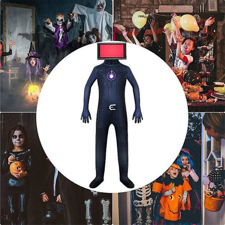 Skibidi Toilet Cosplay Kostume, Tv Mand Kameramand Cosplay Jumpsuit Halloween Bodysuit Barn Videospil -a