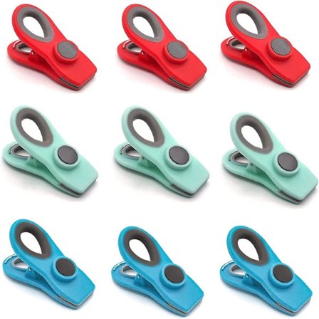 Sæt med 9 magnetiske madforseglingsklemmer Lukkeklemmer til poser Klemmer til poser Magnetiske lukkeklemmer til