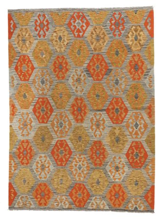Tapis D'orient Kilim Afghan Old Style 180X247 Marron/Orange (Laine, Afghanistan)