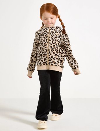 Lindex Leggings Flare Velour Solid - Black - 116