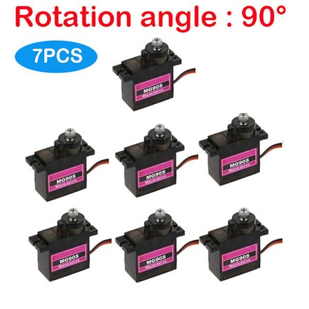 7 st Micro Metal Gear 9g Servo för RC-plan Helikopter Bil 4.8V- 6V