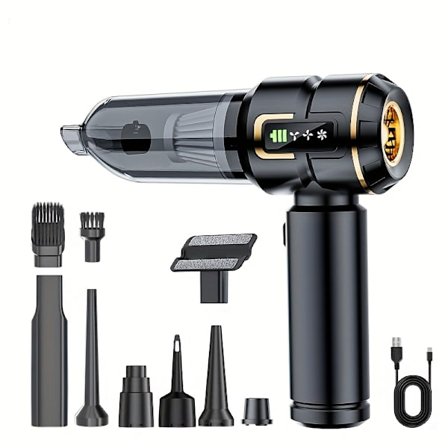 Bærbar håndholdt trådløs støvsuger, 16000Pa, 100W børsteløs motor, 4-i-1, våd/tør, bil/hjem/dyrehår