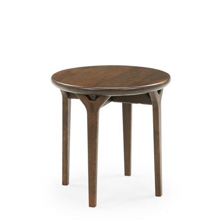 Roots Ecktisch, Ø50cm, Geräucherte Eiche, Rund, Modernes Design, Beistelltisch für Wohnzimmer, Hochwertige Verarbeitung, Stilvoller Look.